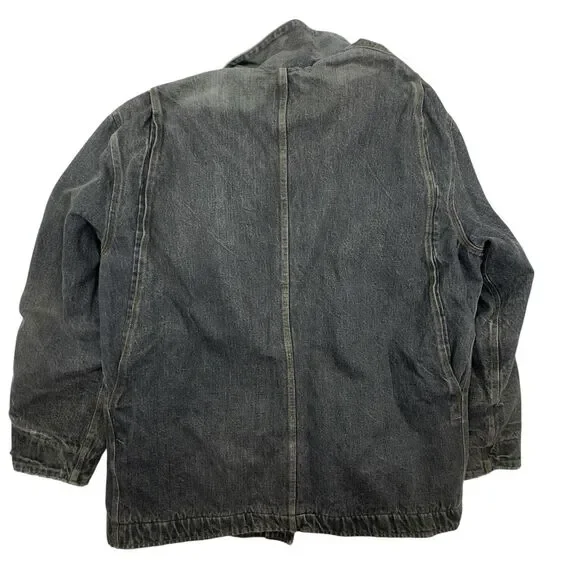 VTG 90s Ralph Lauren POLOSouthwestern BLANKET Lined Black Denim Jacket Size XL